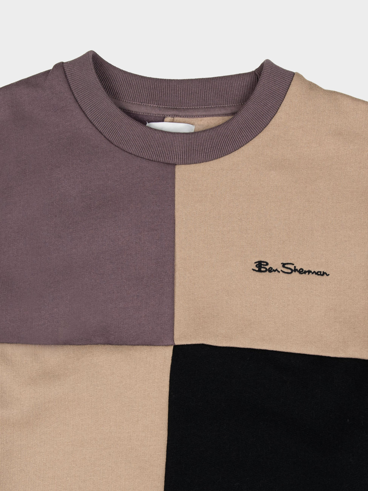 Colour Block Panel Crew Sweater - Cornstalk