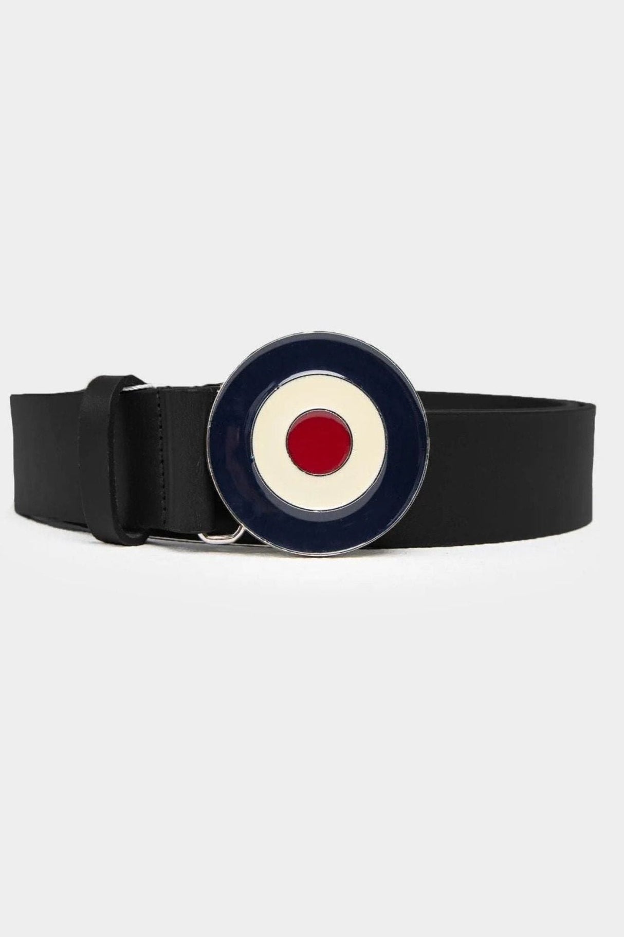 TARGET BUCKLE LEATHER BELT BLACK