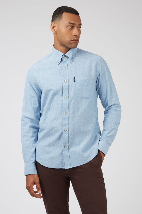 Recycled Cotton Oxford Shirt - Pale Blue