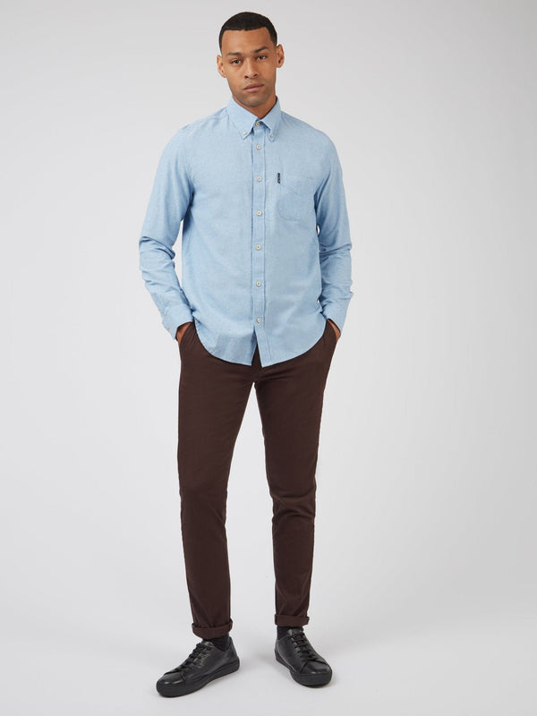 Recycled Cotton Oxford Shirt - Pale Blue