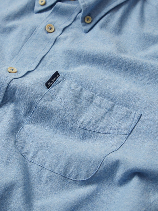 Recycled Cotton Oxford Shirt - Pale Blue