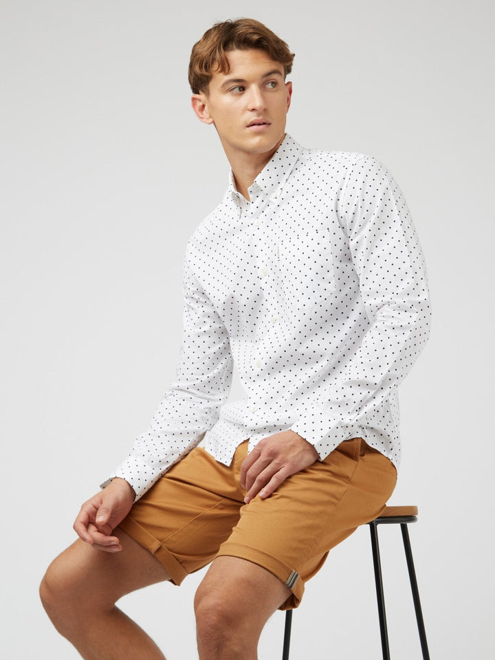 Polka Dot Print Shirt (Regular Fit) - White - view 2