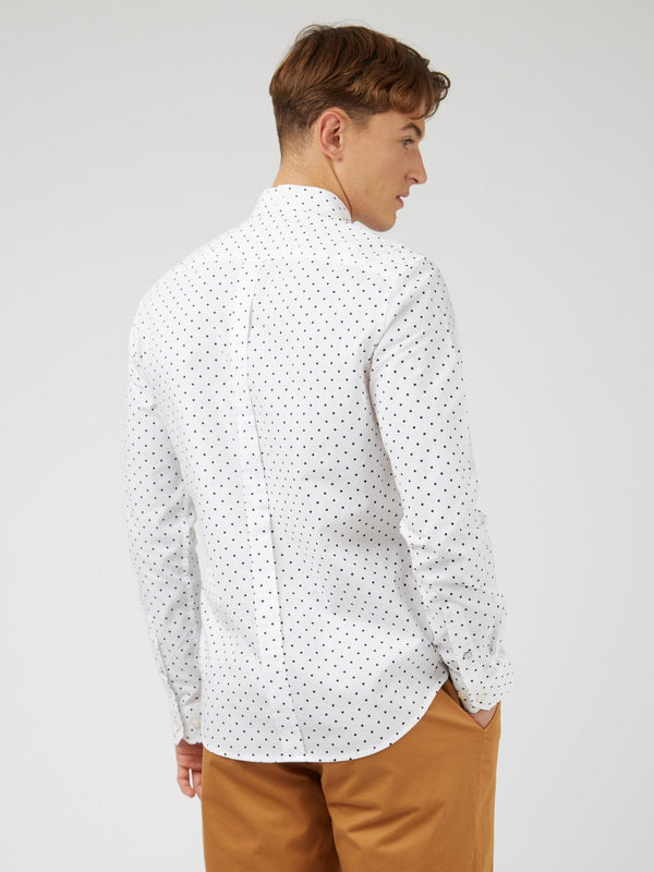 Polka Dot Print Shirt (Regular Fit) - White