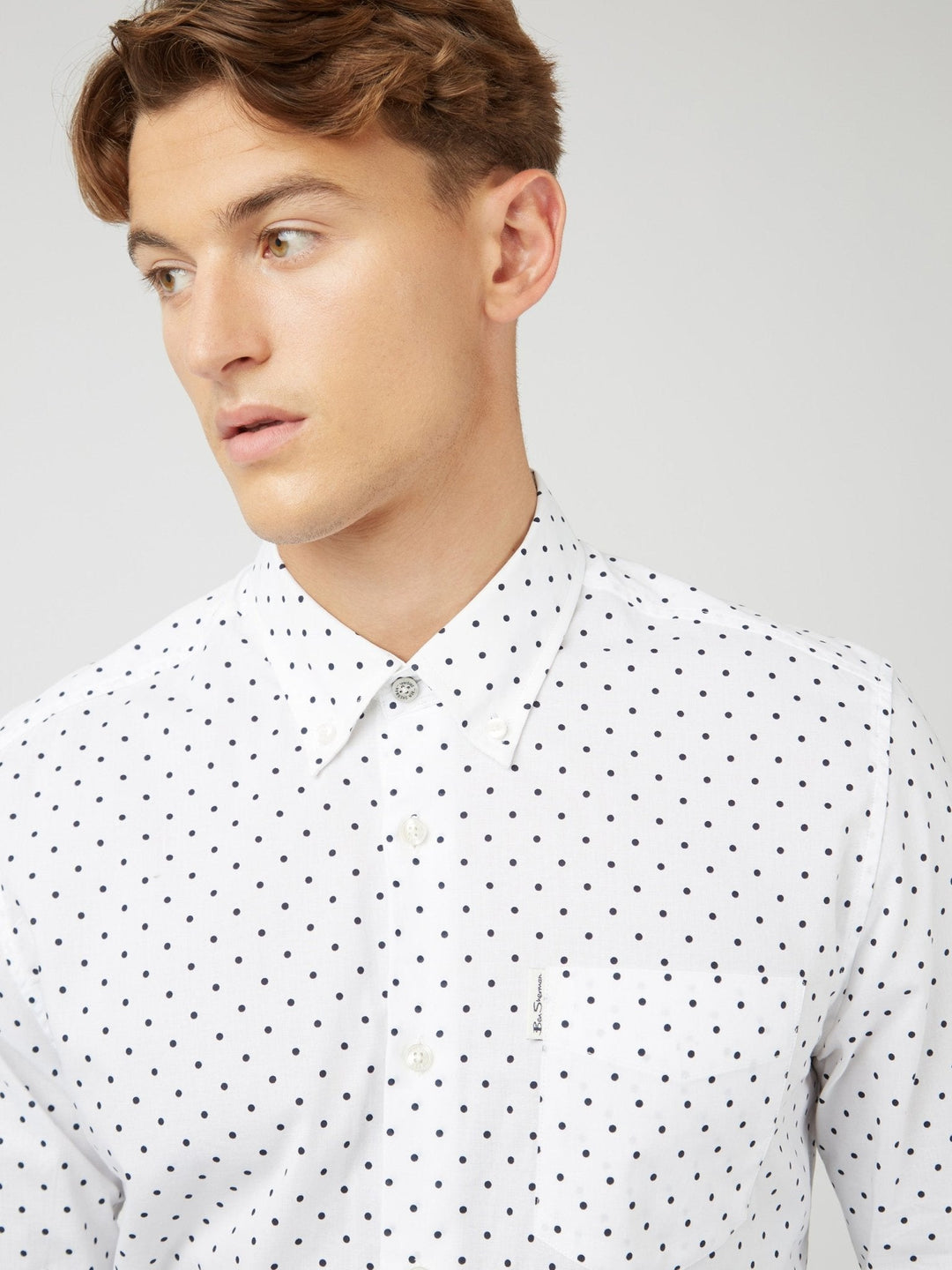 Polka Dot Print Shirt (Regular Fit) - White - view 4