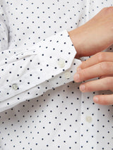 Polka Dot Print Shirt (Regular Fit) - White