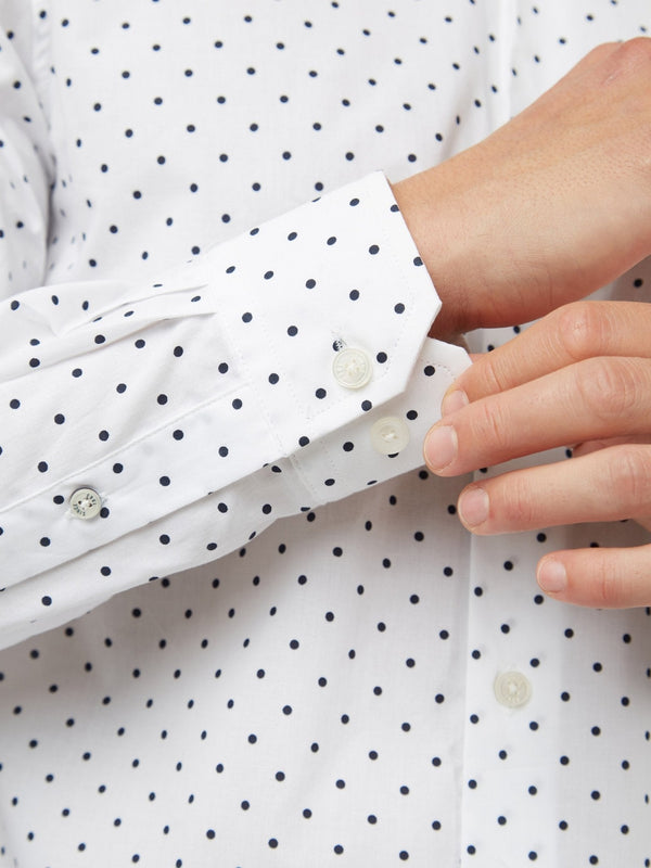 Polka Dot Print Shirt (Regular Fit) - White