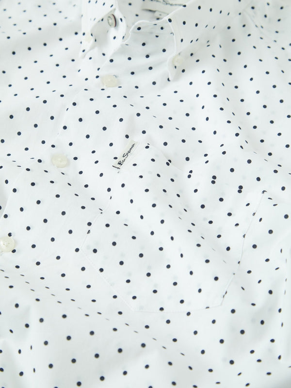 Polka Dot Print Shirt (Regular Fit) - White