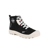Palladium Pampa Hi Urban boot in Black - back view on white background