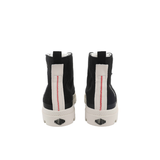 Palladium Pampa Hi Urban boots in Black - pair back view showing red stitch detail