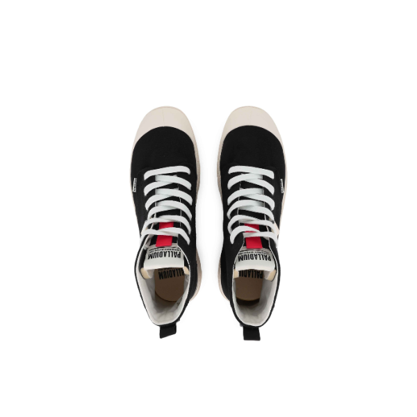 Palladium Pampa Hi Urban boots in Black - top-down view of pair