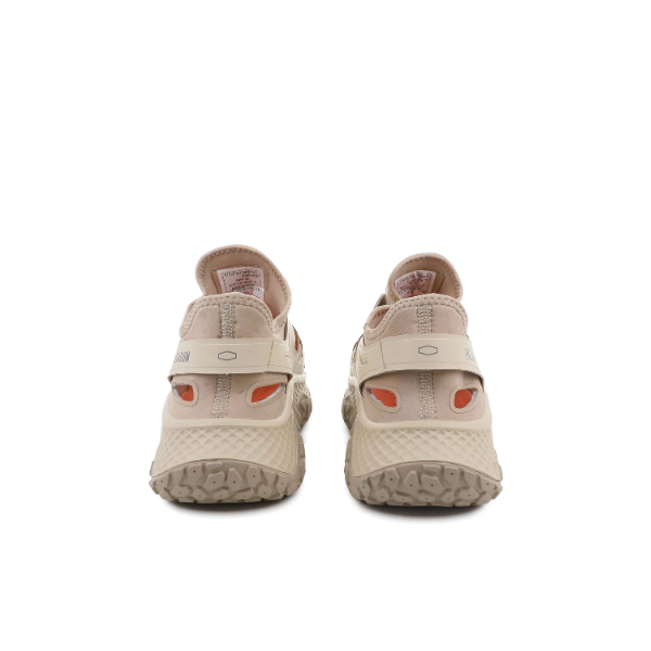 Palladium Offbound Hydro sneakers in Safari - pair back view showing orange accent cutouts