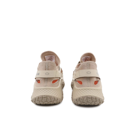 Palladium Offbound Hydro sneakers in Safari - pair back view showing orange accent cutouts