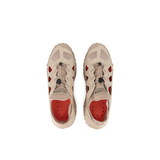Palladium Offbound Hydro sneakers in Safari - top-down view of pair showing red insole