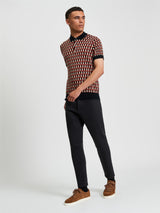 All Over Jacquard Polo in Black