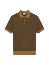 Coloured Textured Polo in Camel