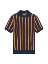 Raised Stripe Polo in Dark Wine