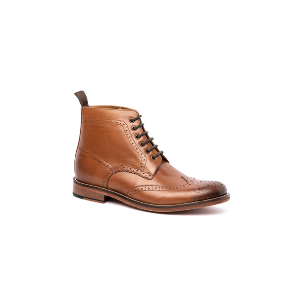 Brogue Boot (Leather) - Tan - CM1110