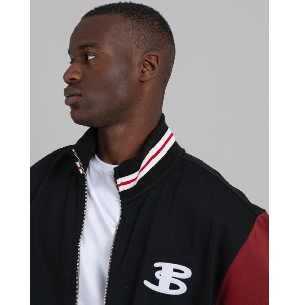 Varsity Bomber Jacket - Black Berry