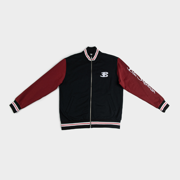 Varsity Bomber Jacket - Black Berry