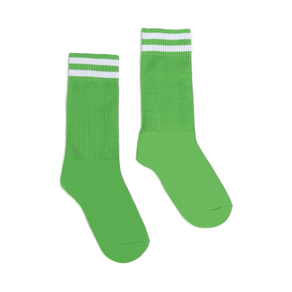 Partisan Socks - Apple Green / White 2 Stripe