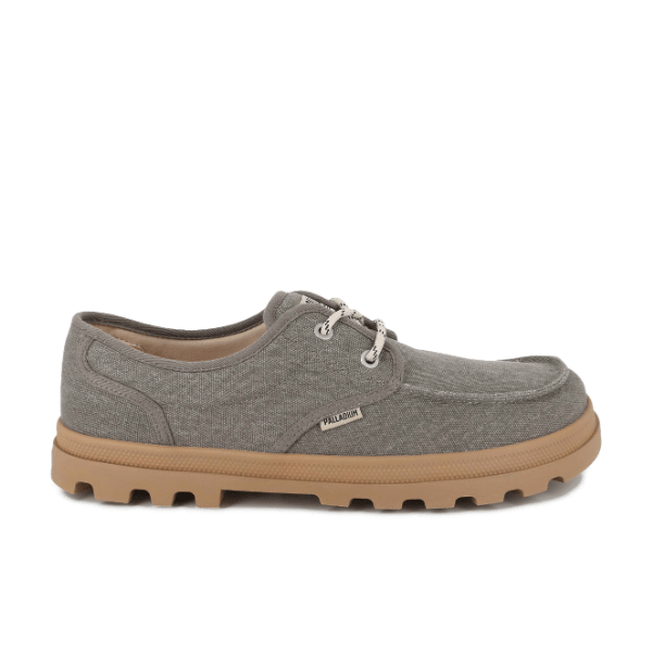 Dunelite Moc Cushion sneaker in Dusky Green - side profile view showing canvas upper and EVA outsole