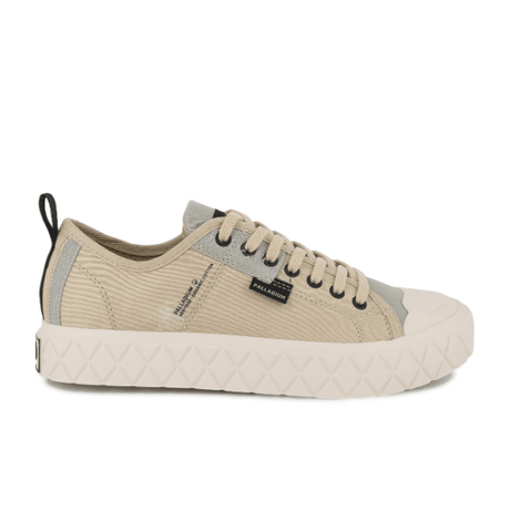 Palladium Palla Ace HTG Supply Mojave Desert low-top sneaker - side profile showing military-inspired moleskin canvas upper and diamond rubber outsole