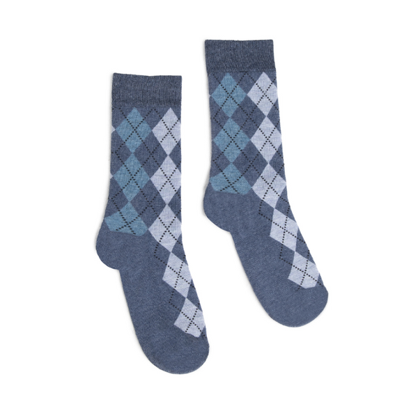 Partisan Socks - Multi Argyle Print - Blues