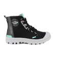 Pampa Hi Urban Layer Black high-top boot with teal accents and white outsole – side view