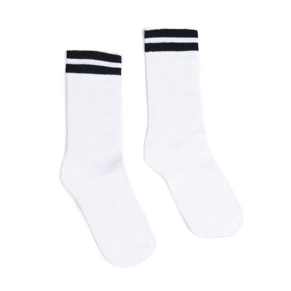 Partisan Socks - White / Black 2 Stripe