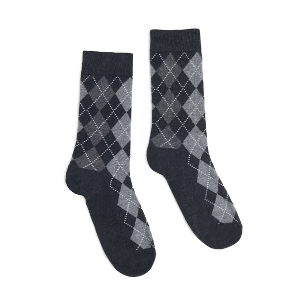 Partisan Socks - Multi Argyle Print - Charcoal Grey