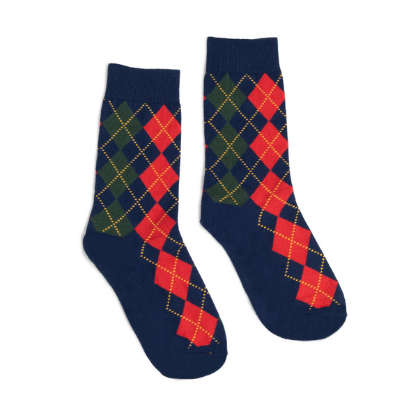 Partisan Socks - Multi Argyle Print - Blue / Red / Green