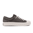 Palladium Palla Ace Washed CVS Metal/Black low-top sneaker - side profile showing dark stone-washed canvas upper and signature diamond outsole