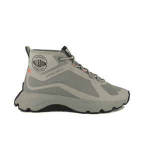 Palladium Thunder Mid sneaker in Vetiver - side view showing mid-cut nylon upper with TPU reinforcement on white background