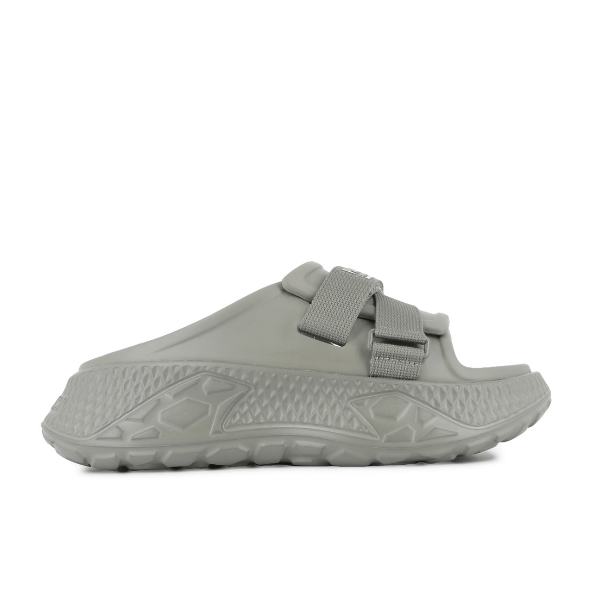 Palladium Offbound Slide in Vetiver – side view showing adjustable strap and diamond-textured lug sole