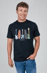 Surf and Guitar Tee - Black