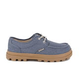 Palladium Dunelite Moc Cushion sneaker in Vintage Blue - side view with gum sole on white background