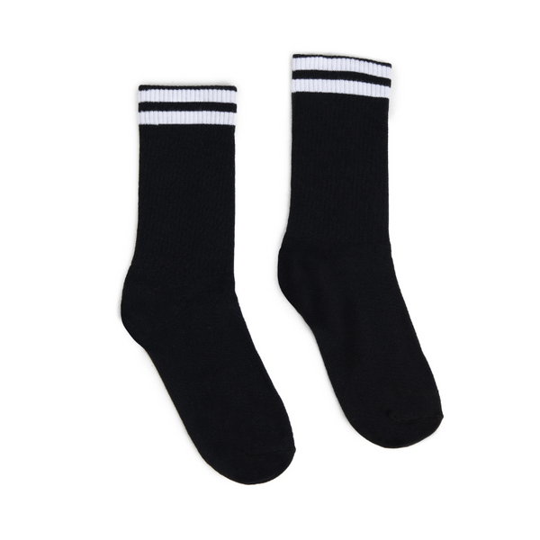 Partisan Socks - Black / White 2 Stripe