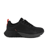 Palladium Offrunner WP+ Black men's waterproof sneaker – side profile with red accent detail, chunky outsole and lightweight technical design