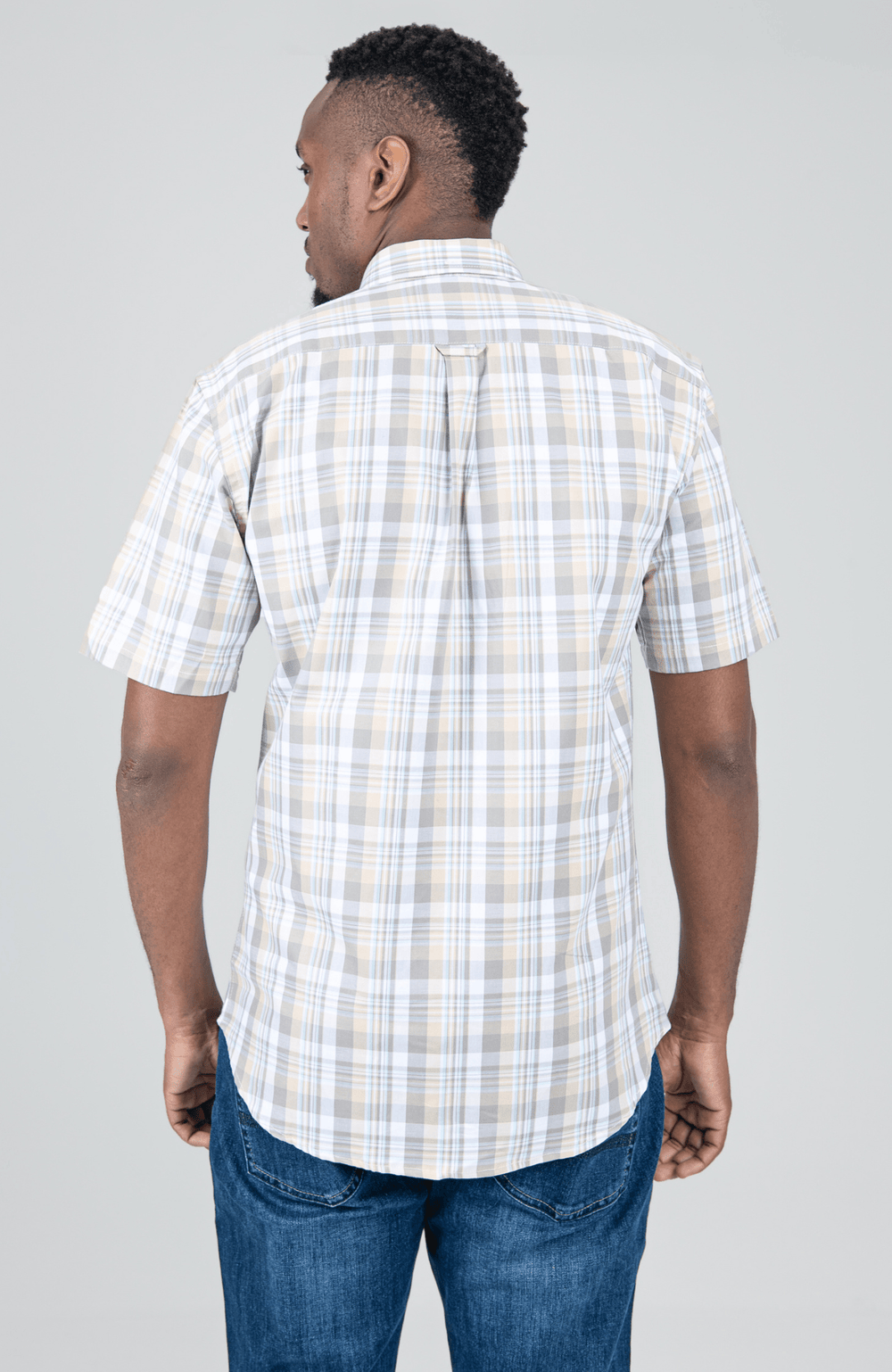Check Short Sleeve Shirt - Beige - view 2