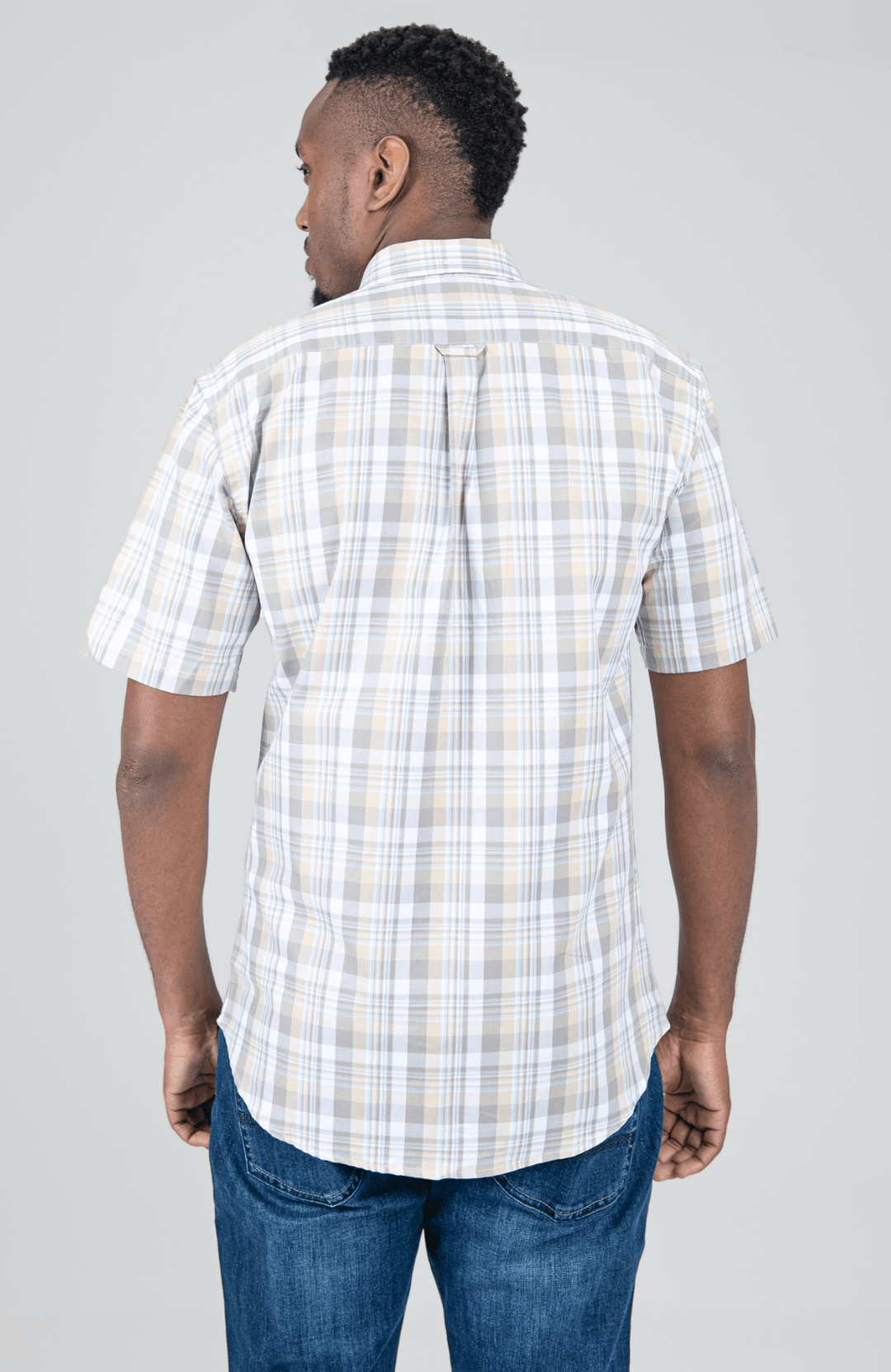 Check Short Sleeve Shirt - Beige - view 2