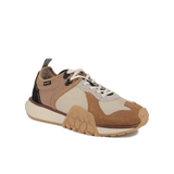 Palladium Troop Runner in Dear Brown/Safari - angled view showing rubber sole and speed hooks