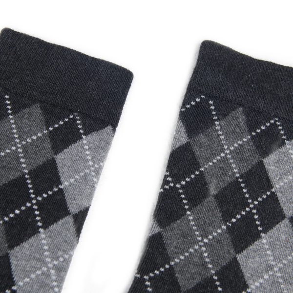 Partisan Socks - Multi Argyle Print - Charcoal Grey