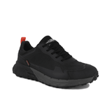 Palladium Offrunner WP+ Black waterproof sneaker – front-angle view showing Palladium branding, lace-up closure and chunky all-terrain outsole