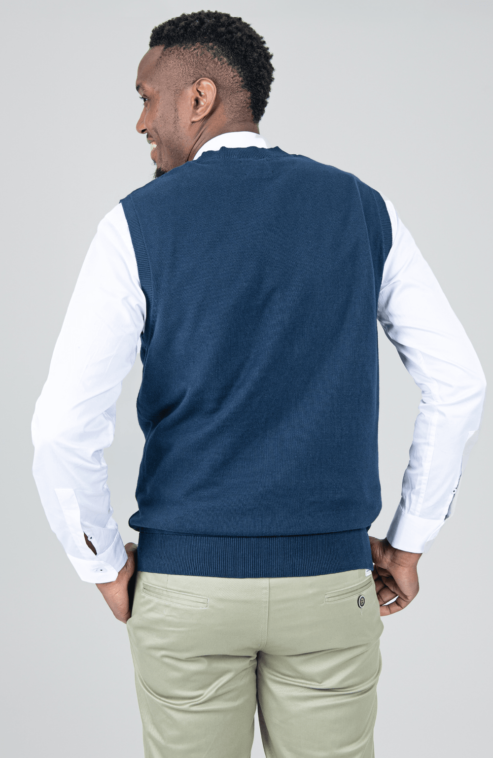 Sleeveless Knit Pullover - Navy - view 2