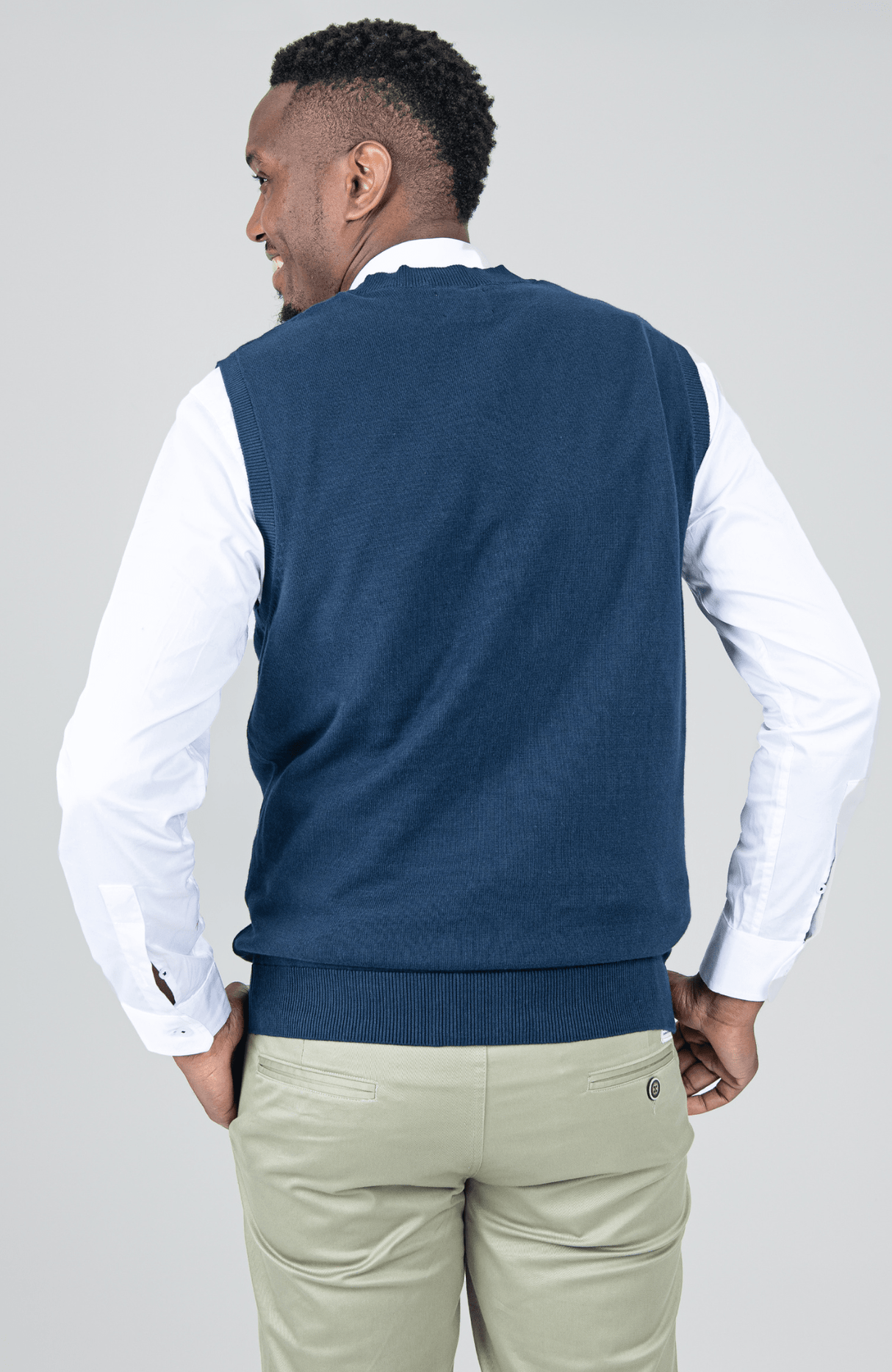 Sleeveless Knit Pullover - Navy