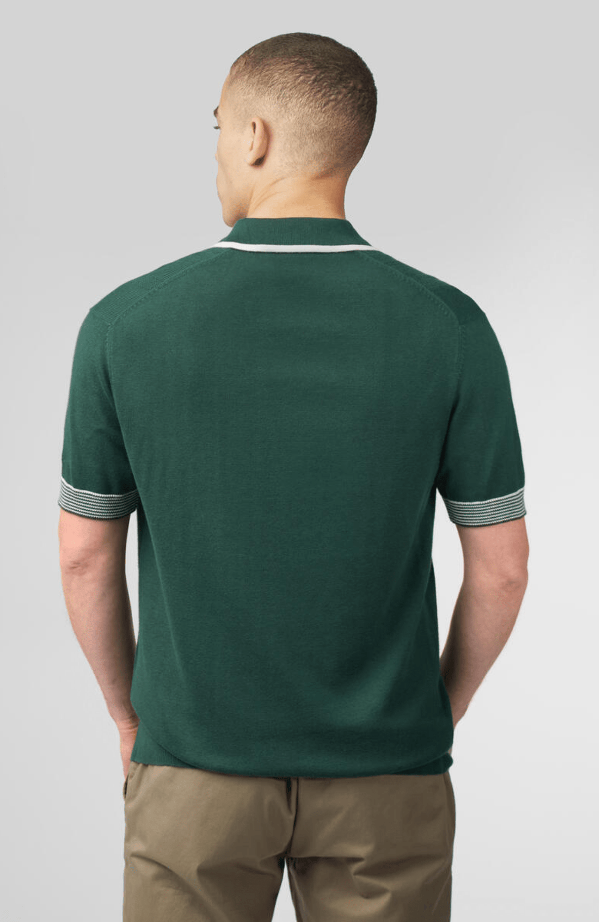 OPEN NECK POLO - GREEN