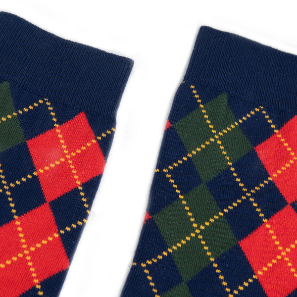 Partisan Socks - Multi Argyle Print - Blue / Red / Green