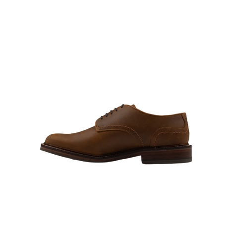Chapman & Moore Plain Country Derby in Tan - opposite side view showing leather upper and cleated sole
