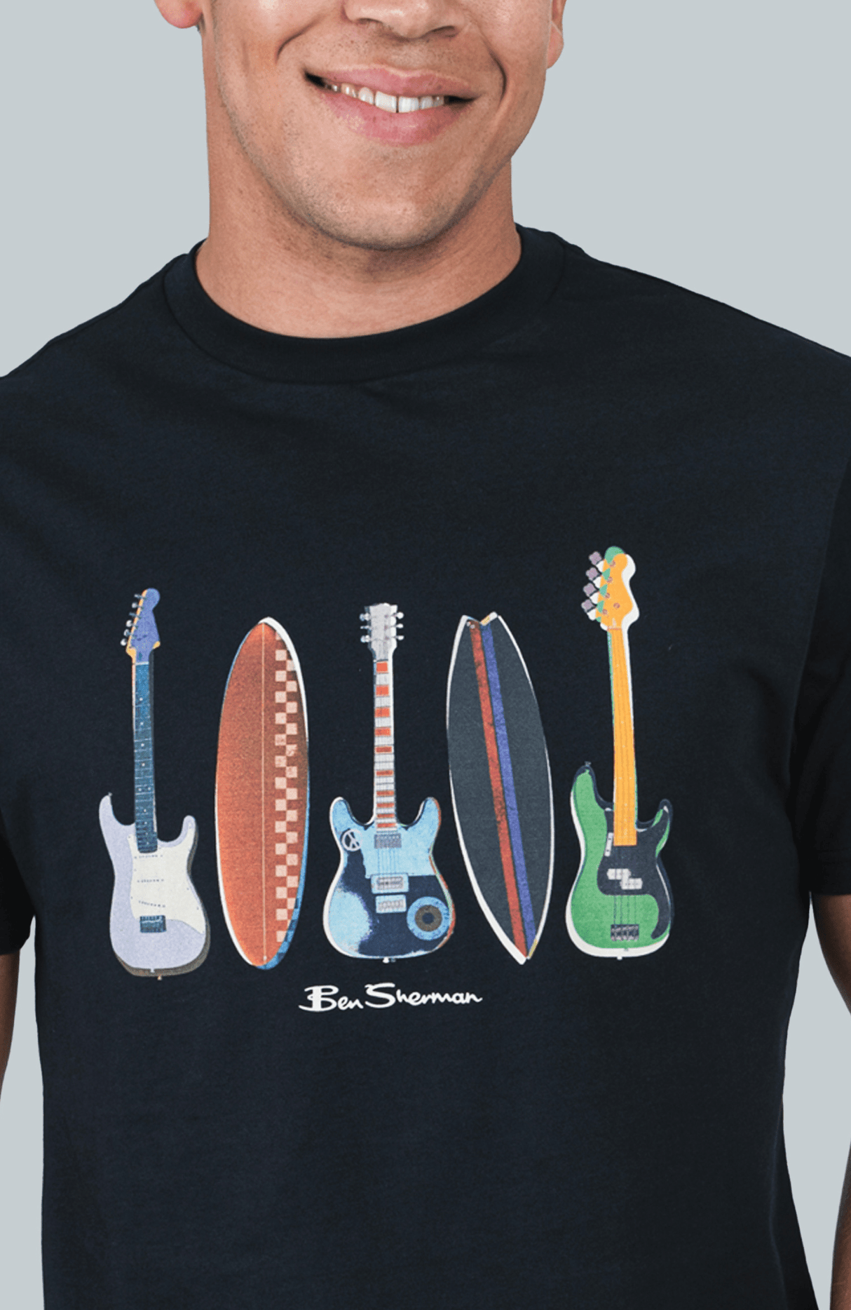 Surf and Guitar Tee - Black