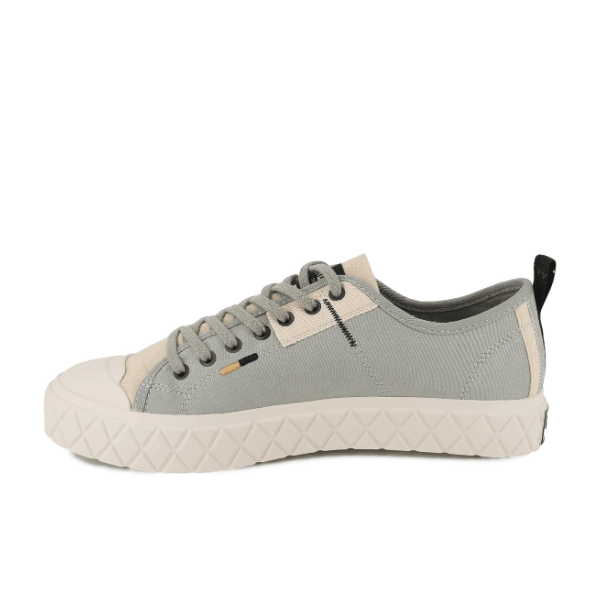 Palladium Palla Ace HTG Supply Abbey Stone - rear side view highlighting back pull tab, urban heritage stitching and diamond foxing outsole
